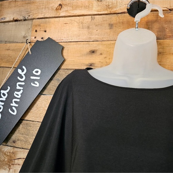 Chaps women's black dress with built in cape size medium - Picture 3 of 13